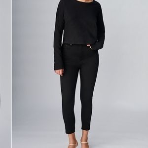 High rise cropped ripped skinny jean